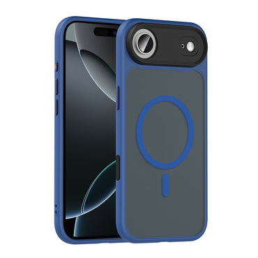 Apple iPhone 17 Air Kılıf Mat Arka Yüzey Wireless Şarj Özellikli Zore Flet M-safe Kapak Siyah