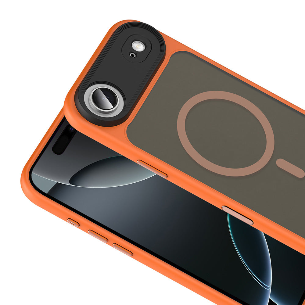 Apple iPhone 17 Air Case Matte Back Surface Wireless Charging Feature Zore Flet M-safe Cover Desert Titanium