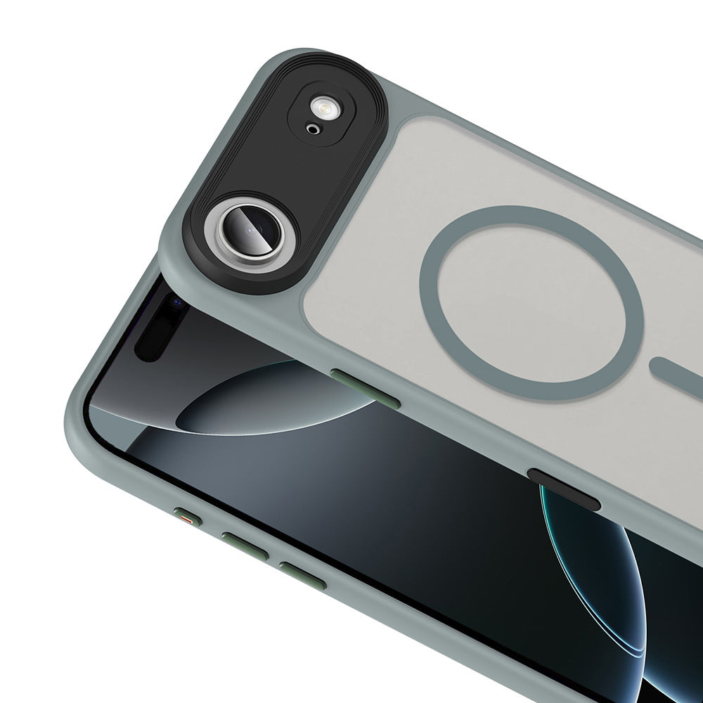 Apple iPhone 17 Air Case Matte Back Surface Wireless Charging Feature Zore Flet M-safe Cover Navy Blue