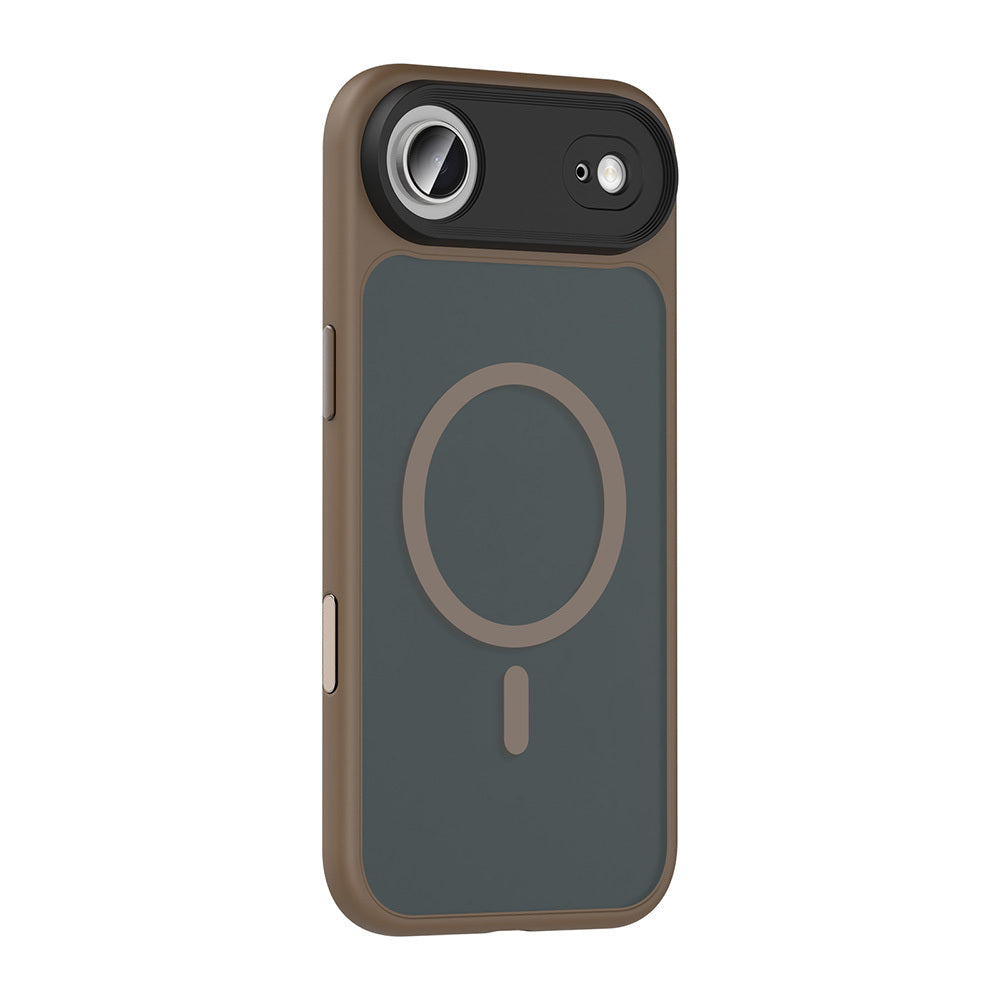 Apple iPhone 17 Air Case Matte Back Surface Wireless Charging Feature Zore Flet M-safe Cover Desert Titanium