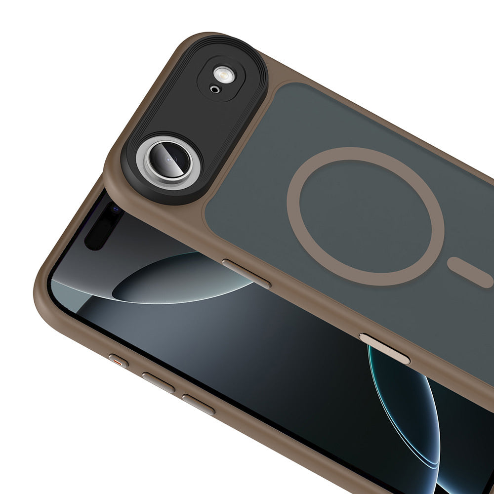 Apple iPhone 17 Air Case Matte Back Surface Wireless Charging Feature Zore Flet M-safe Cover Navy Blue