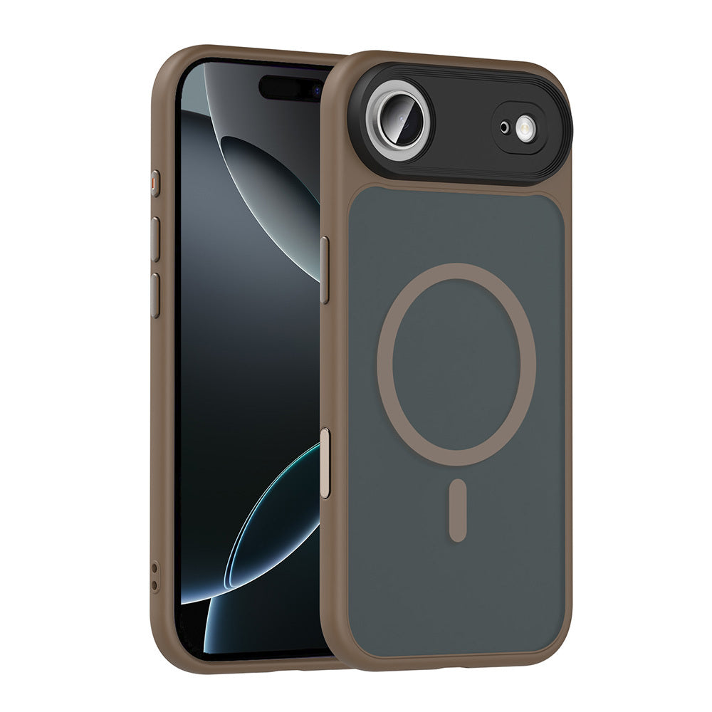 Apple iPhone 17 Air Case Matte Back Surface Wireless Charging Feature Zore Flet M-safe Cover Desert Titanium
