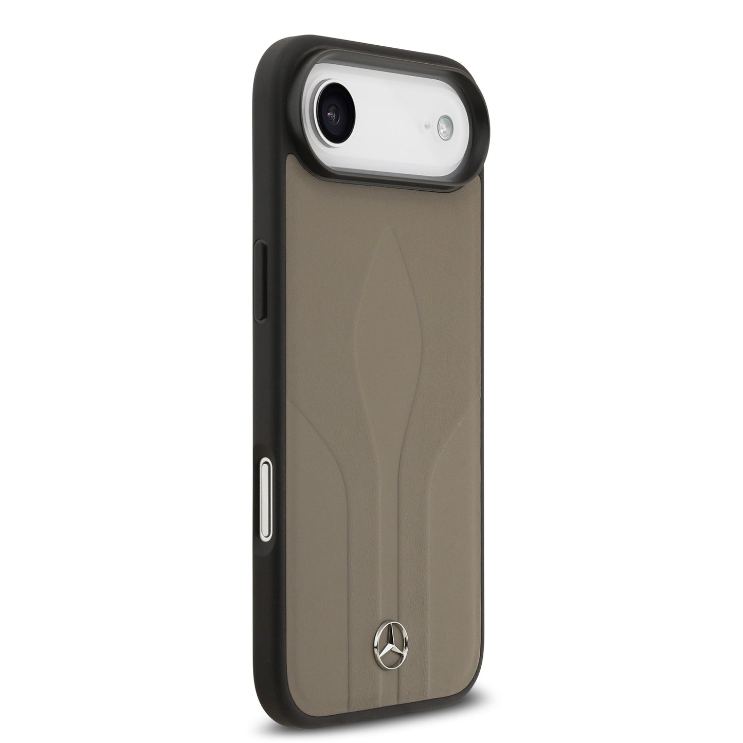 Apple iPhone 17 Air Kılıf Mercedes Benz Orjinal Lisanslı M-safe Şarj Özellikli Dokulu Desenli Deri Kapak Siyah