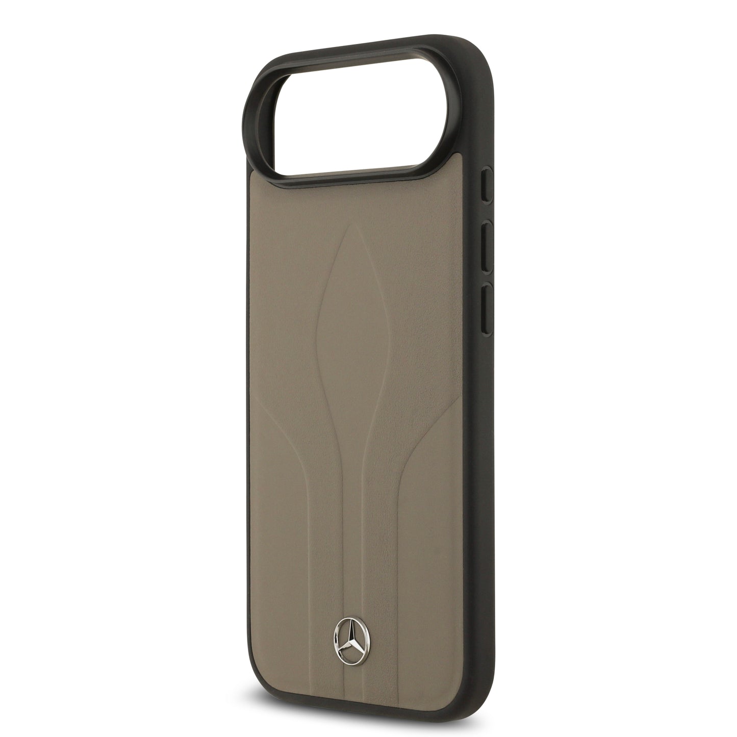 Apple iPhone 17 Air Kılıf Mercedes Benz Orjinal Lisanslı M-safe Şarj Özellikli Dokulu Desenli Deri Kapak Siyah