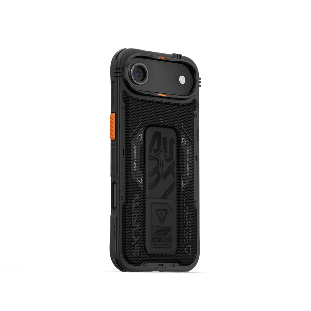 Apple iPhone 17 Air Case SkinArma M-safe Charging Feature Airbag Design Stand Phantom Cover Black 