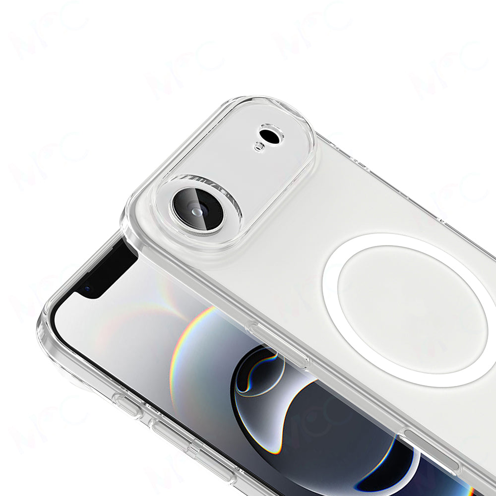 Apple iPhone 17 Air Case Zore M-safe Charging Transparent Camera Frame Porto Cover Transparent 