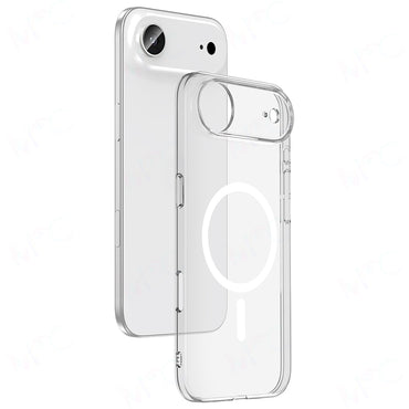 Apple iPhone 17 Air Kılıf Zore M-safe Şarj Özellikli Şeffaf Kamera Çerçeveli Porto Kapak