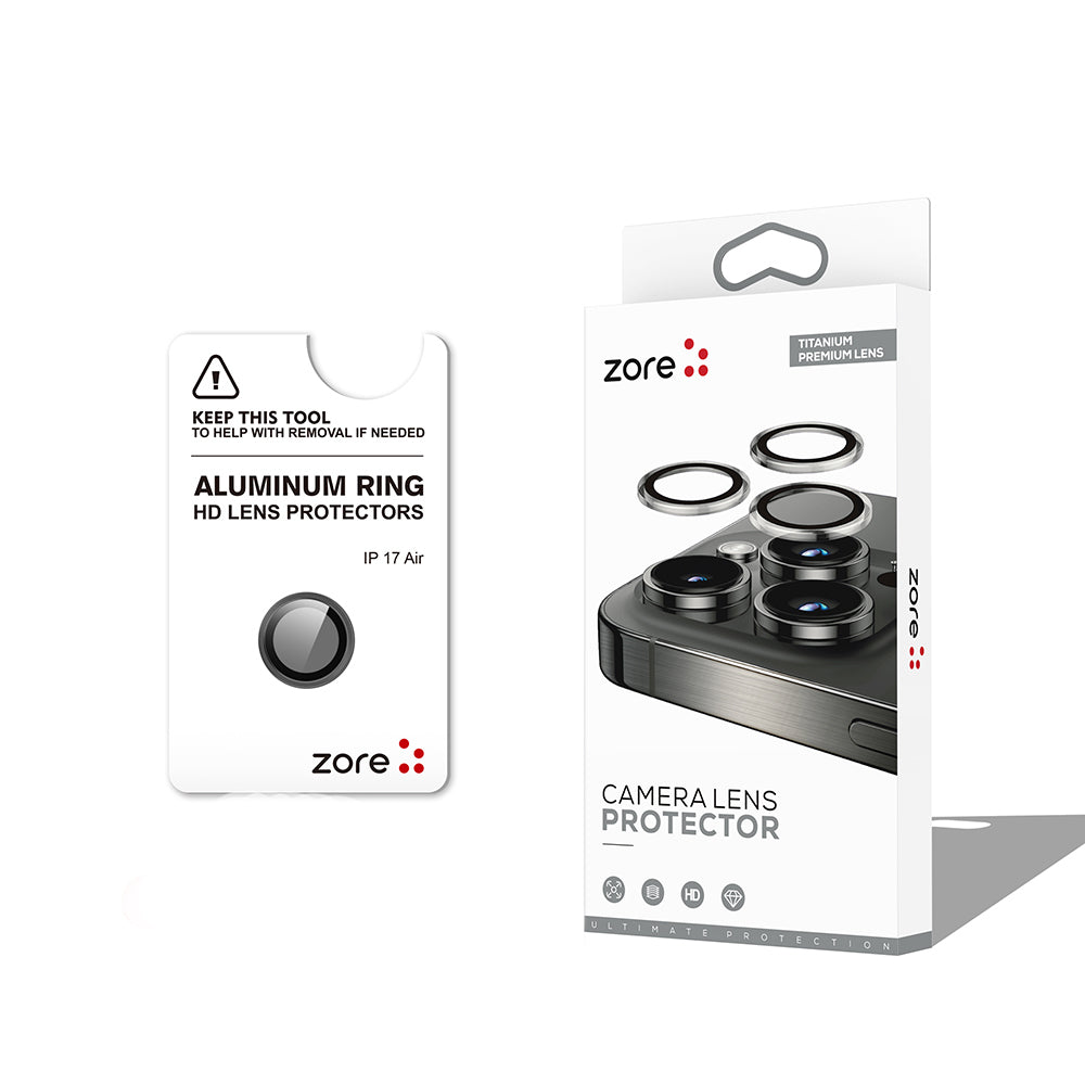 Apple iPhone 17 Air Zore CL-12 Premium Sapphire Fingerprint-Free Anti-Reflective Camera Lens Protector Silver 
