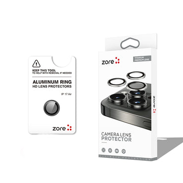 Apple iPhone 17 Air Zore CL-12 Premium Sapphire Fingerprint-Free Anti-Reflective Camera Lens Protector Silver 