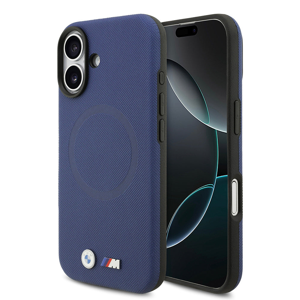 Apple iPhone 17 Kılıf BMW Orjinal Lisanslı M-safe Şarj Özellikli Metal Logolu Delikli M Dizayn Deri Kapak