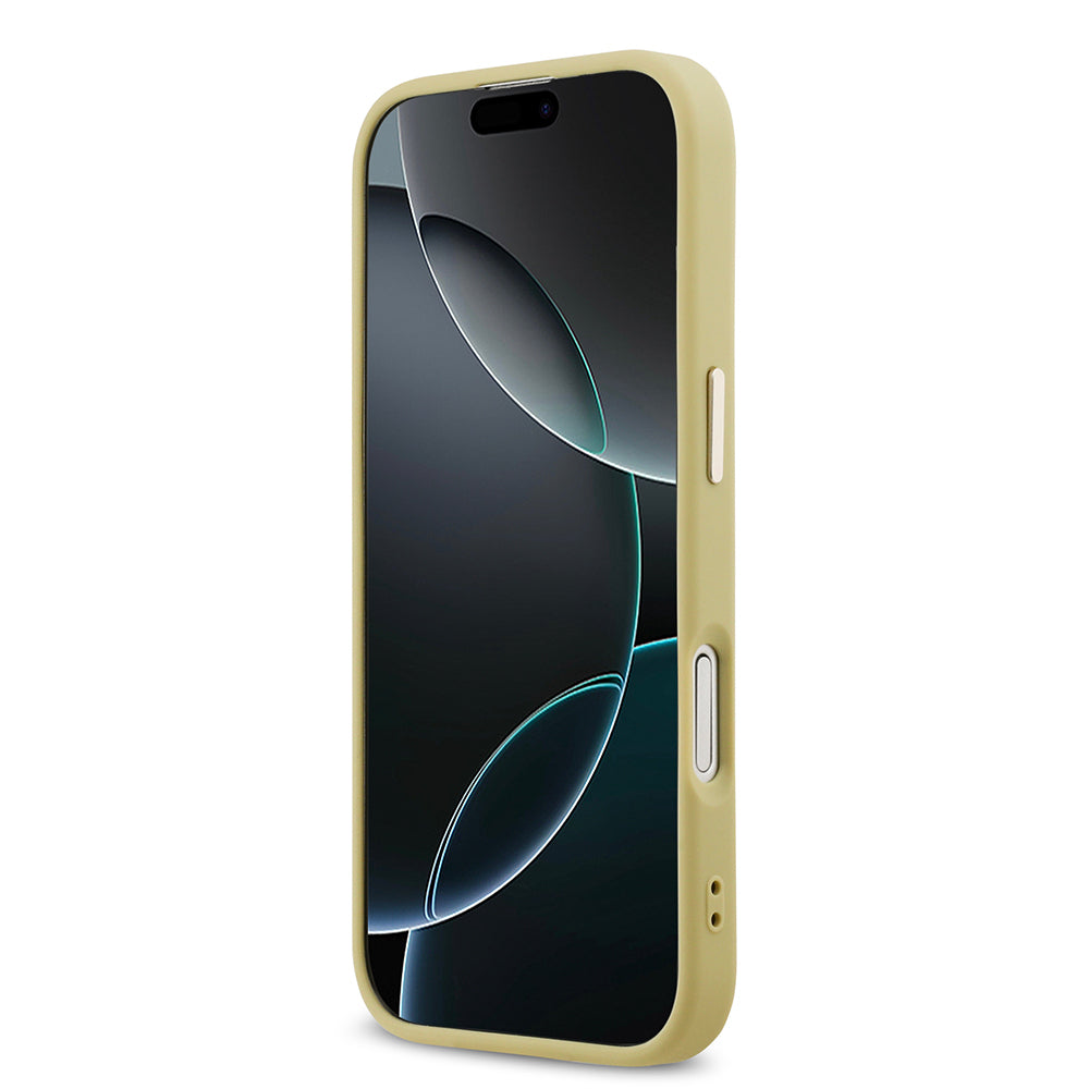 Apple iPhone 17 Kılıf Guess Orjinal Lisanslı 4G Büyük Metal Kamera Çerçeveli ve Logolu Glitter Kapak Siyah