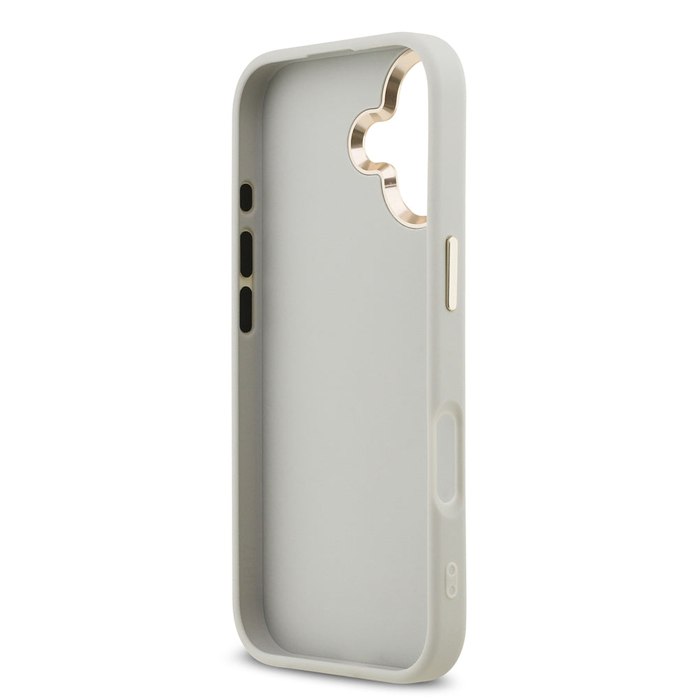 Apple iPhone 17 Kılıf Guess Orjinal Lisanslı 4G Büyük Metal Kamera Çerçeveli ve Logolu Glitter Kapak Gold