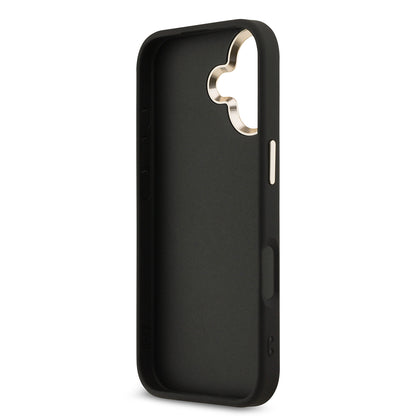 Apple iPhone 17 Kılıf Guess Orjinal Lisanslı Gold Metal Kamera Çerçeveli 4G Desenli Metal Büyük 4G ve Yazı Logolu Kapak Pembe