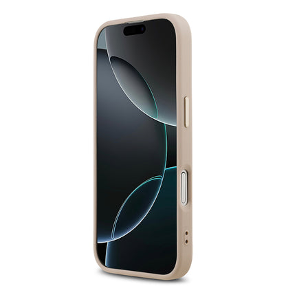 Apple iPhone 17 Kılıf Guess Orjinal Lisanslı Gold Metal Kamera Çerçeveli 4G Desenli Metal Büyük 4G ve Yazı Logolu Kapak Kahverengi