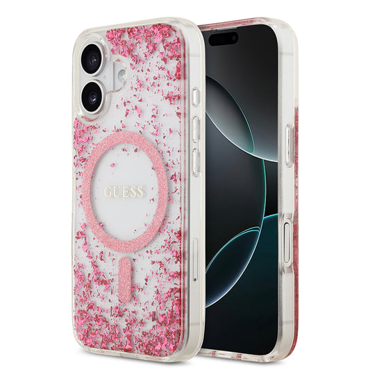 Apple iPhone 17 Kılıf Guess Orjinal Lisanslı M-safe Şarj Özellikli Transparan Resin Bottom Kapak