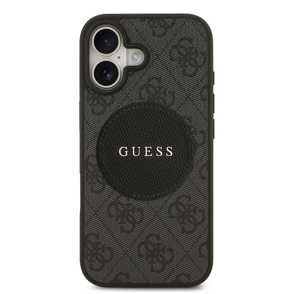 Apple iPhone 17 Kılıf Guess Orjinal Lisanslı M-safe Şarj Özellikli Yazı Logolu Circle Classic Kapak Pembe