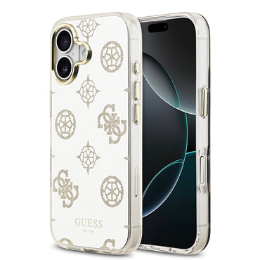 Apple iPhone 17 Case Guess Original Licensed Metal Camera Frame Glitter Mirror Cover Silver