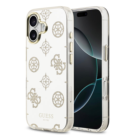 Apple iPhone 17 Case Guess Original Licensed Metal Camera Frame Glitter Mirror Cover Gold