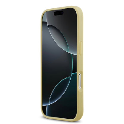 Apple iPhone 17 Kılıf Guess Orjinal Lisanslı Taşlı Arka Yüzey Üçgen Logolu Kapak Pembe