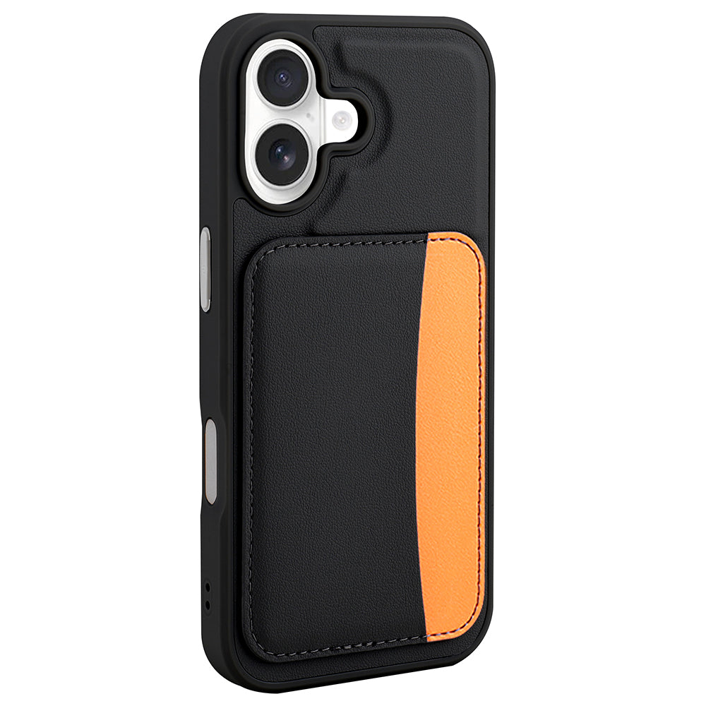 Apple iPhone 17 Kılıf Kartlıklı Zore X-Kart Silikon Kapak Kahverengi