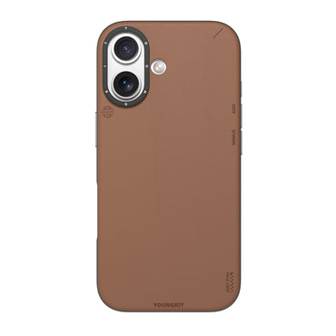 Apple iPhone 17 Case with M-safe Charging Function, Simple Matte Leather Pattern, Youngkit Tech Fashion Series Cover, Gray 