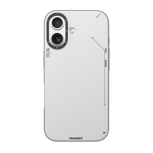 Apple iPhone 17 Case with M-safe Charging Function, Simple Matte Leather Pattern, Youngkit Tech Fashion Series Cover, Gray 