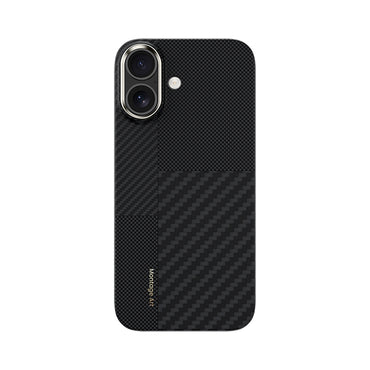 Apple iPhone 17 Kılıf M-safe Şarj Özellikli Karbon Fiber Benks Montage ArmorAir Kevlar Kapak Siyah