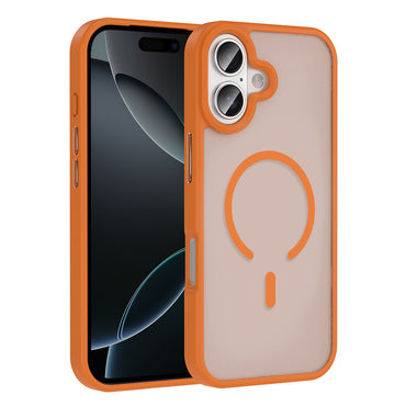 Apple iPhone 17 Case M-safe Charging Matte Back Surface Zore Sio Cover Orange 