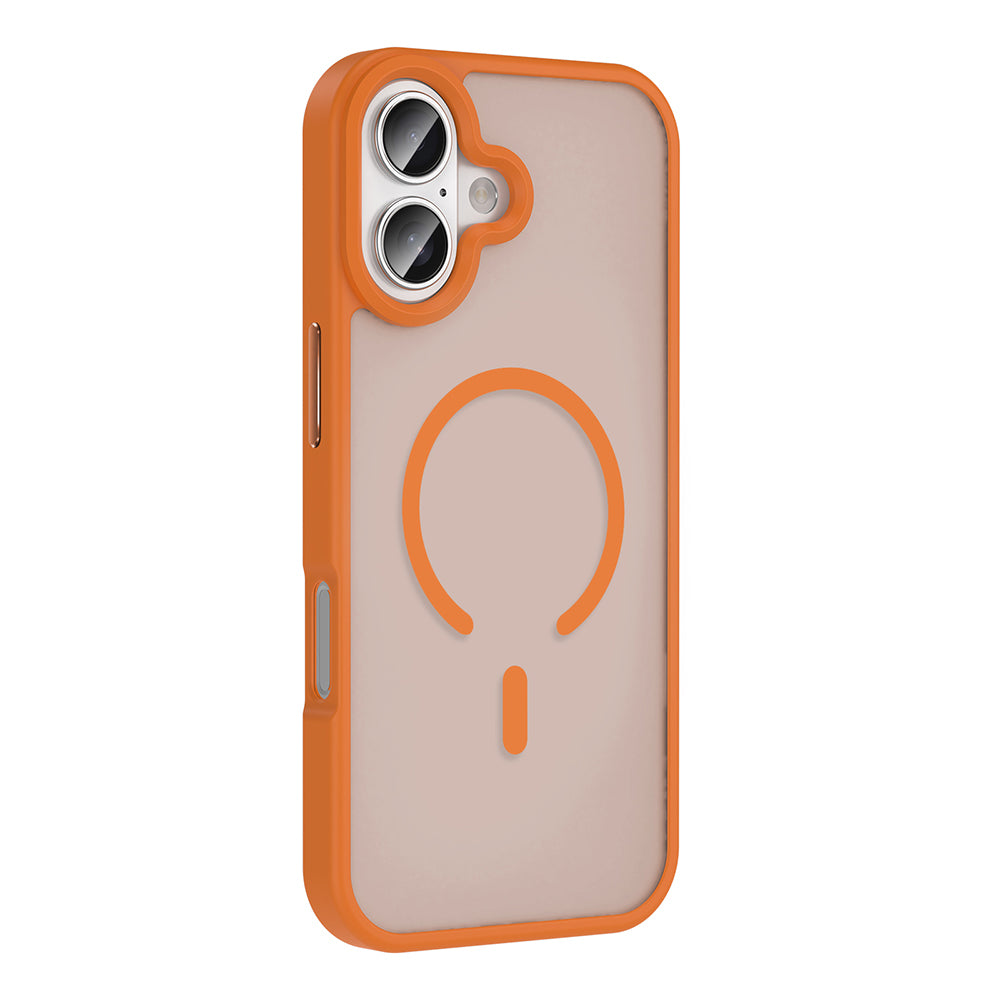 Apple iPhone 17 Case M-safe Charging Matte Back Surface Zore Sio Cover Orange 