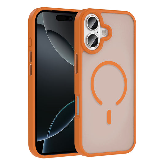 Apple iPhone 17 Case M-safe Charging Matte Back Surface Zore Sio Cover Orange 