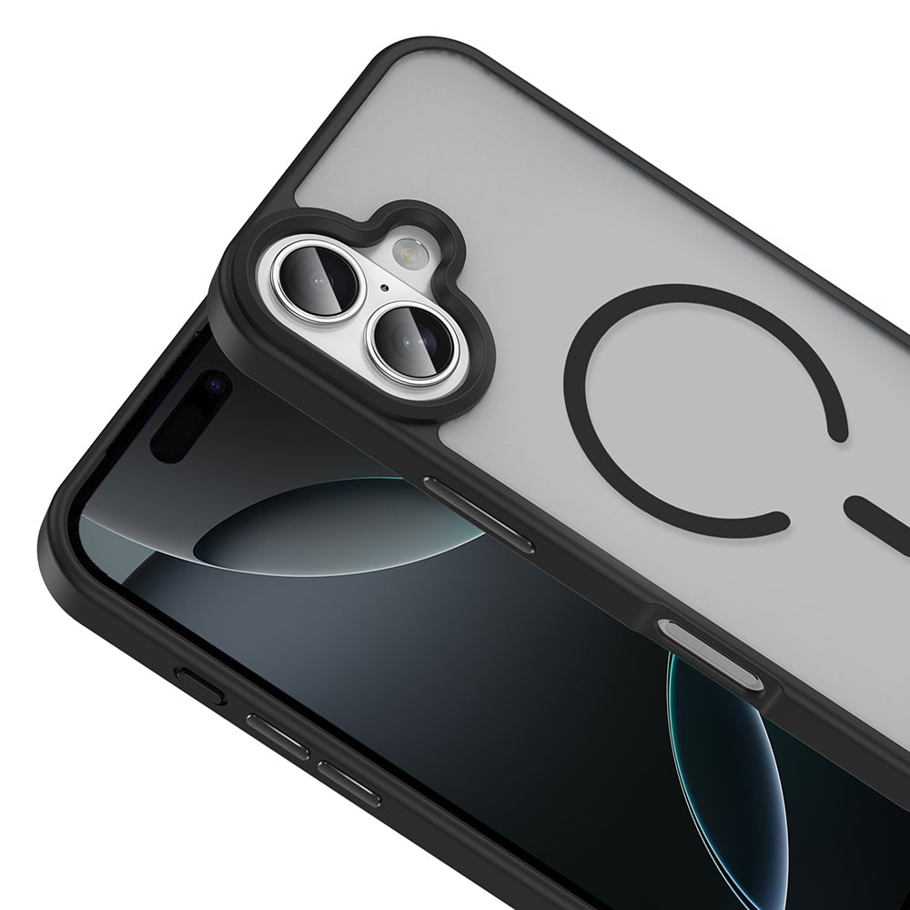 Apple iPhone 17 Kılıf M-safe Şarj Özellikli Mat Arka Yüzey Zore Sio Kapak Siyah