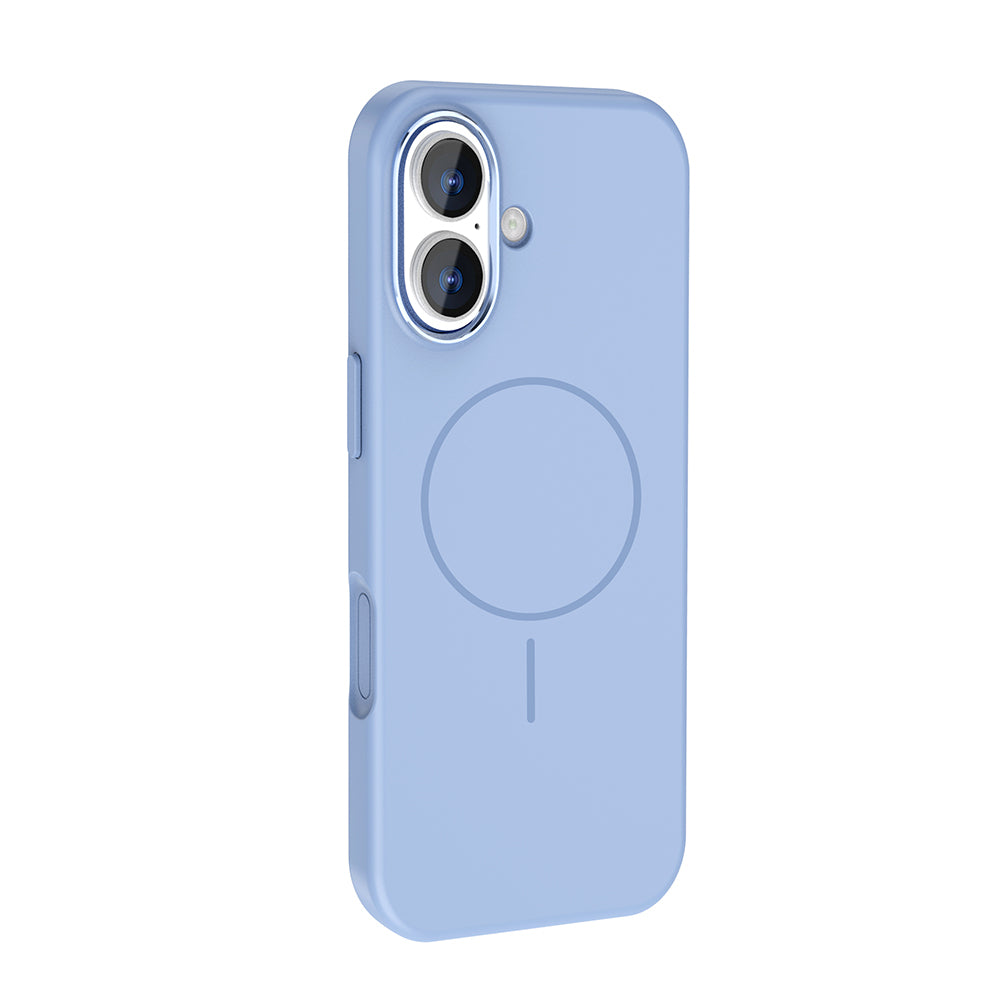 Apple iPhone 17 Kılıf M-Safe Şarj Özellikli Metal Kamera Çerçeveli Zore Edi Silikon Kapak Lila