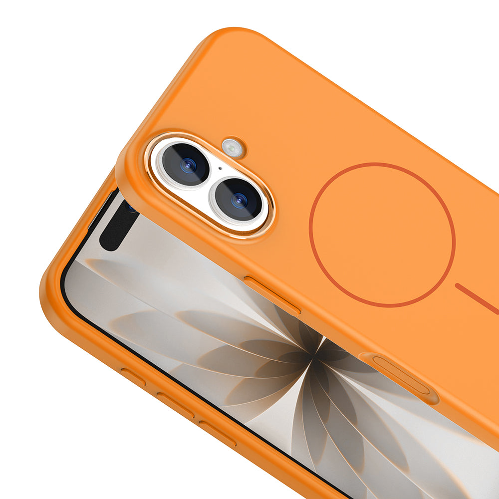 Apple iPhone 17 Kılıf M-Safe Şarj Özellikli Metal Kamera Çerçeveli Zore Edi Silikon Kapak Lila