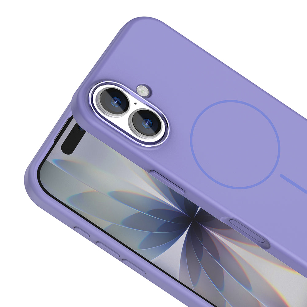 Apple iPhone 17 Kılıf M-Safe Şarj Özellikli Metal Kamera Çerçeveli Zore Edi Silikon Kapak Titanyum-Gri