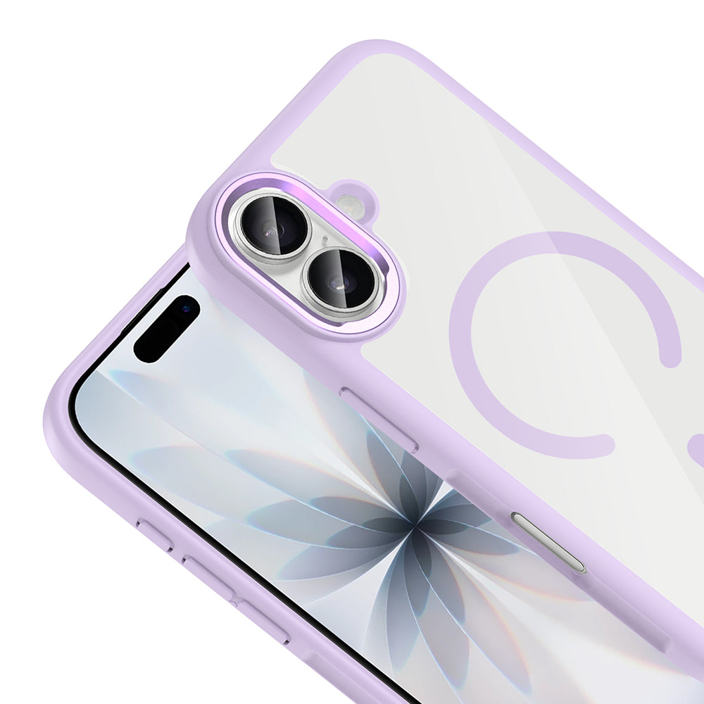 Apple iPhone 17 Kılıf M-Safe Şarj Özellikli Metal Kamera Çerçeveli Zore Tiko Kapak Gri