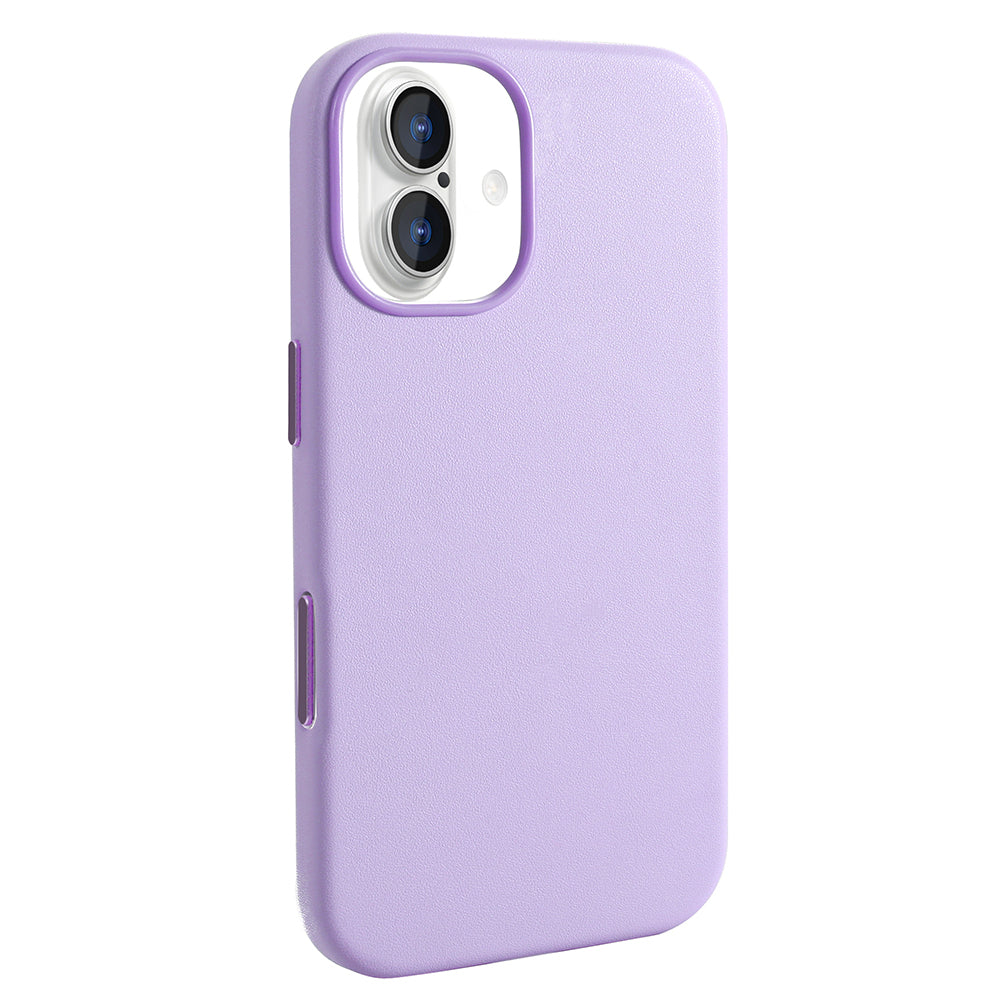 Apple iPhone 17 Case with M-safe Charging Function, PU Leather Look Zore Cupra Cover Purple