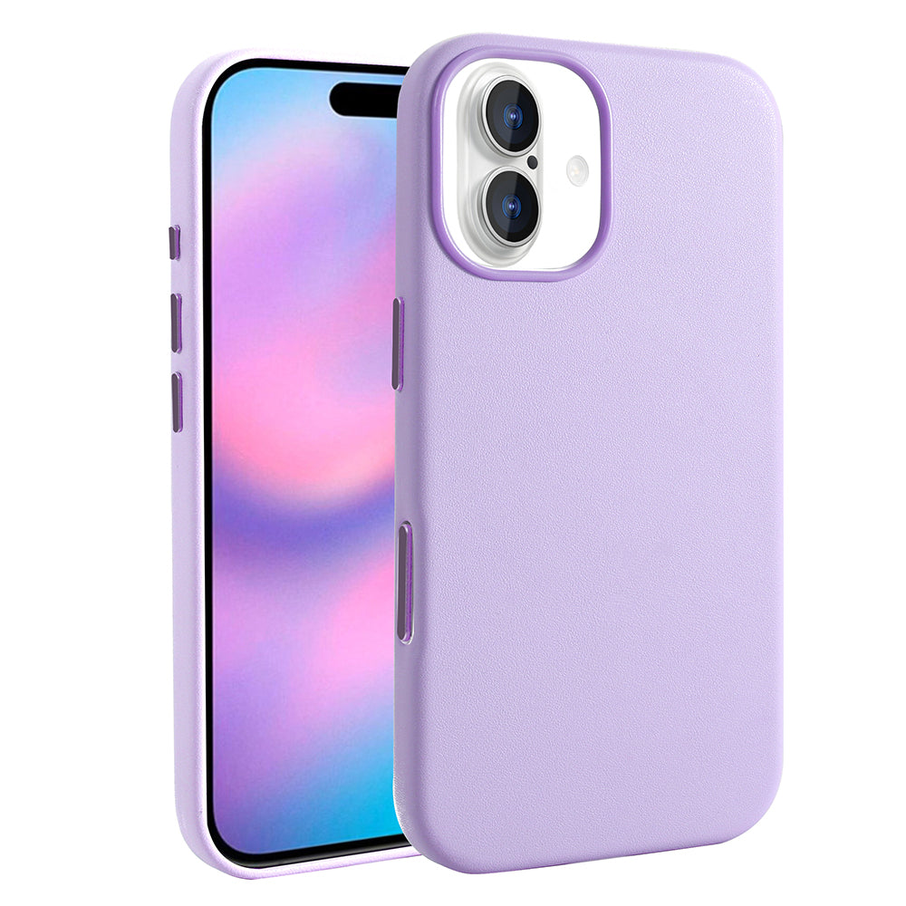Apple iPhone 17 Case with M-safe Charging Function, PU Leather Look Zore Cupra Cover Purple