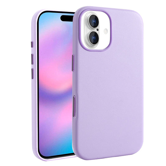 Apple iPhone 17 Case with M-safe Charging Function, PU Leather Look Zore Cupra Cover Purple