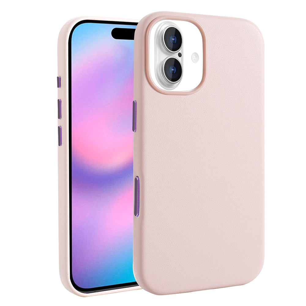 Apple iPhone 17 Case with M-safe Charging Function, PU Leather Look Zore Cupra Cover Pink