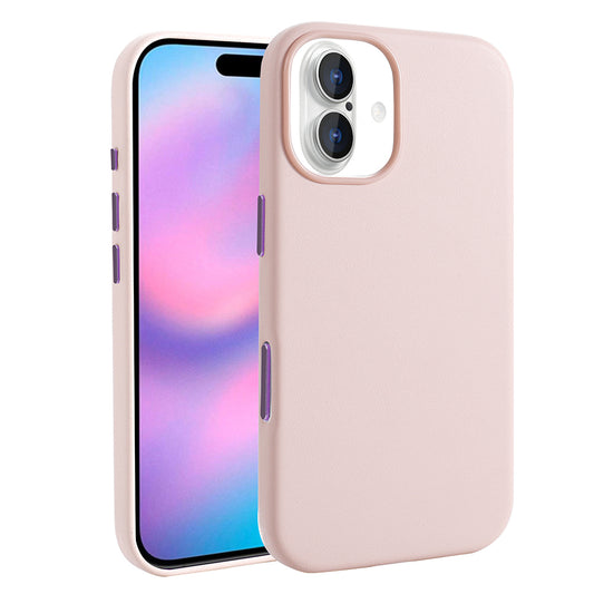 Apple iPhone 17 Case with M-safe Charging Function, PU Leather Look Zore Cupra Cover Pink