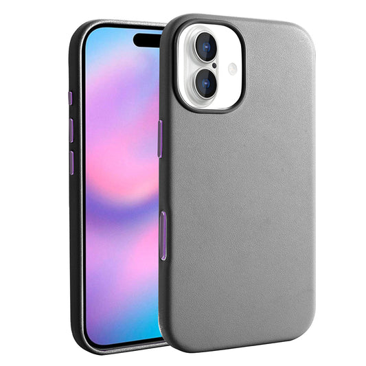 Apple iPhone 17 Case with M-safe Charging Function, PU Leather Look Zore Cupra Cover Black