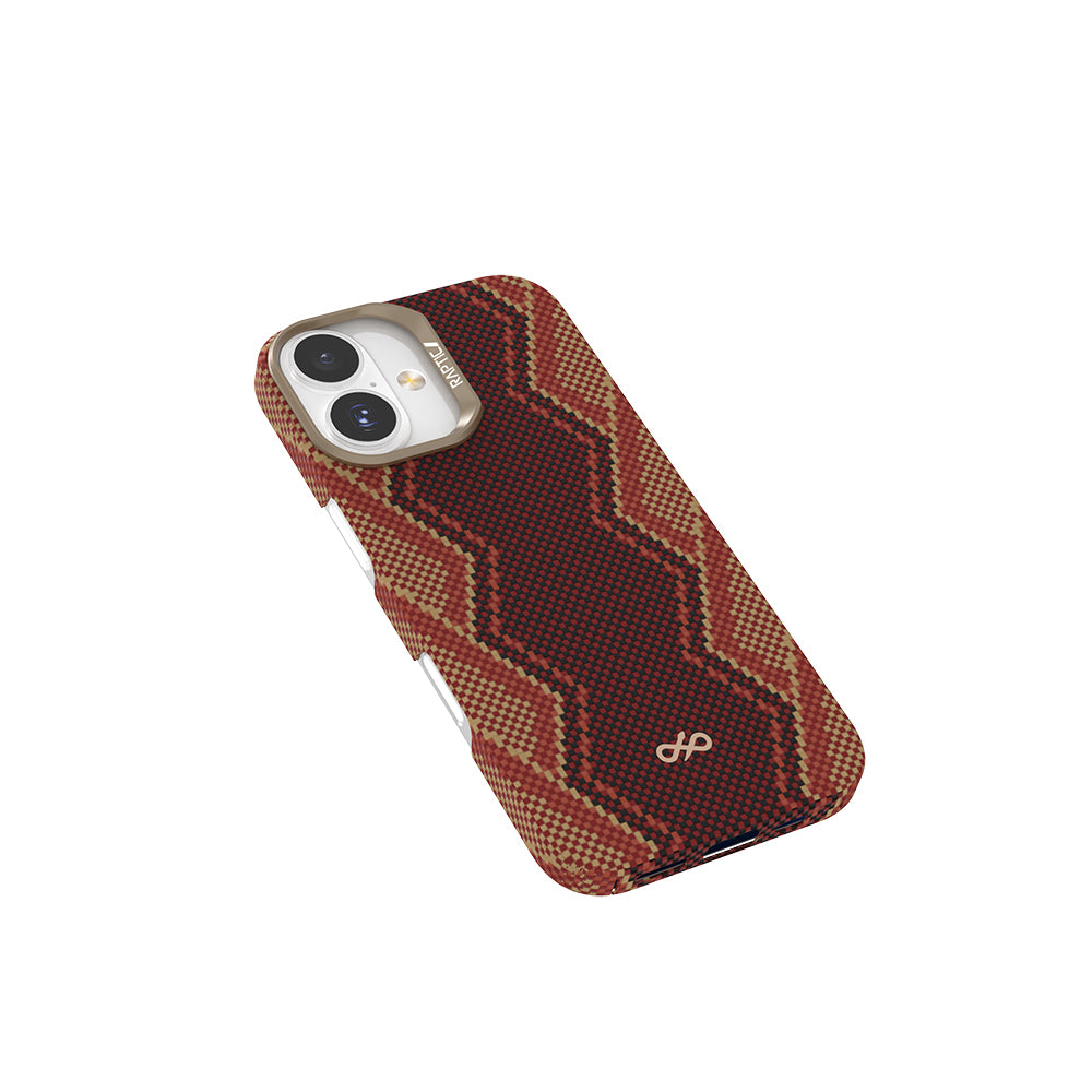 Apple iPhone 17 Kılıf M-safe Şarj Özellikli Raptic Aramid Skin Bionic Serisi Kapak Kırmızı