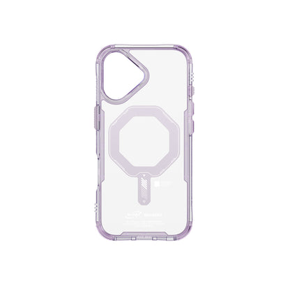 Apple iPhone 17 Kılıf M-safe Şarj Özellikli Şeffaf Airbag Tasarımlı Skinarma Saido Mag-Charge Kapak Lila