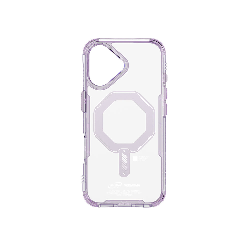 Apple iPhone 17 Kılıf M-safe Şarj Özellikli Şeffaf Airbag Tasarımlı Skinarma Saido Mag-Charge Kapak Mavi