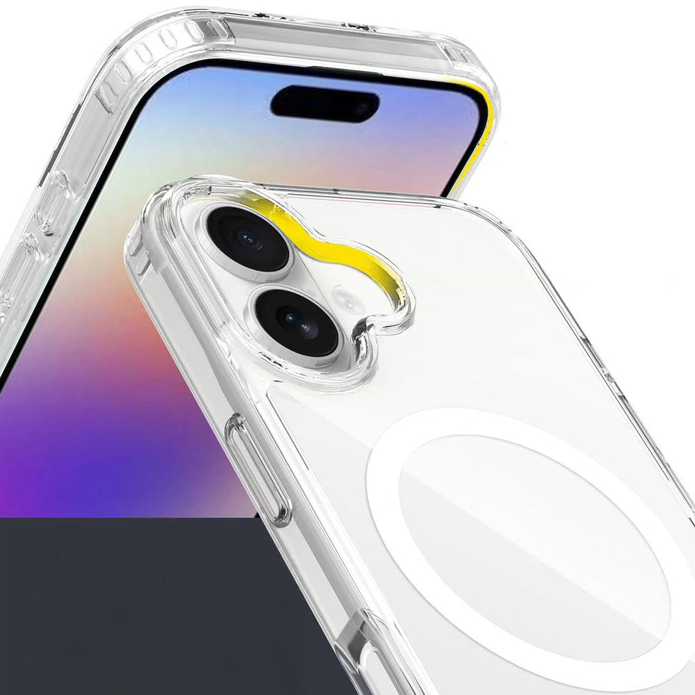 Apple iPhone 17 Case M-safe Charging Transparent Hard PC Zore Embos Cover Transparent 