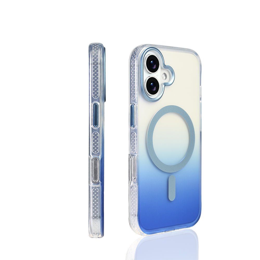 Apple iPhone 17 Case M-safe Charging Feature Transparent Color Transition Zore Toros Cover Gray