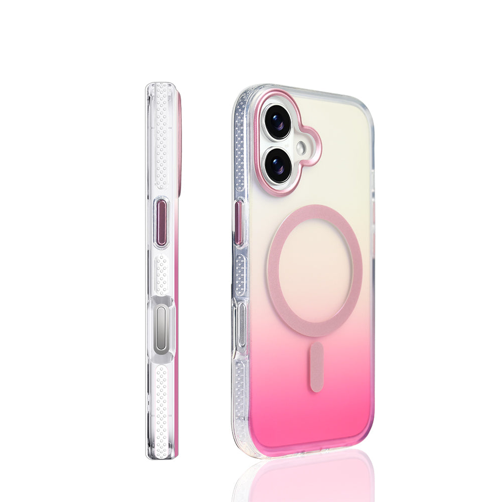 Apple iPhone 17 Case M-safe Charging Feature Transparent Color Transition Zore Toros Cover Blue