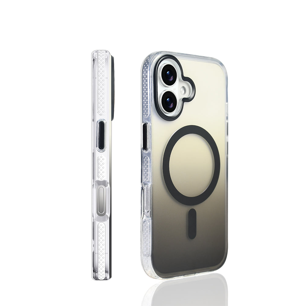 Apple iPhone 17 Case M-safe Charging Feature Transparent Color Transition Zore Toros Cover Black