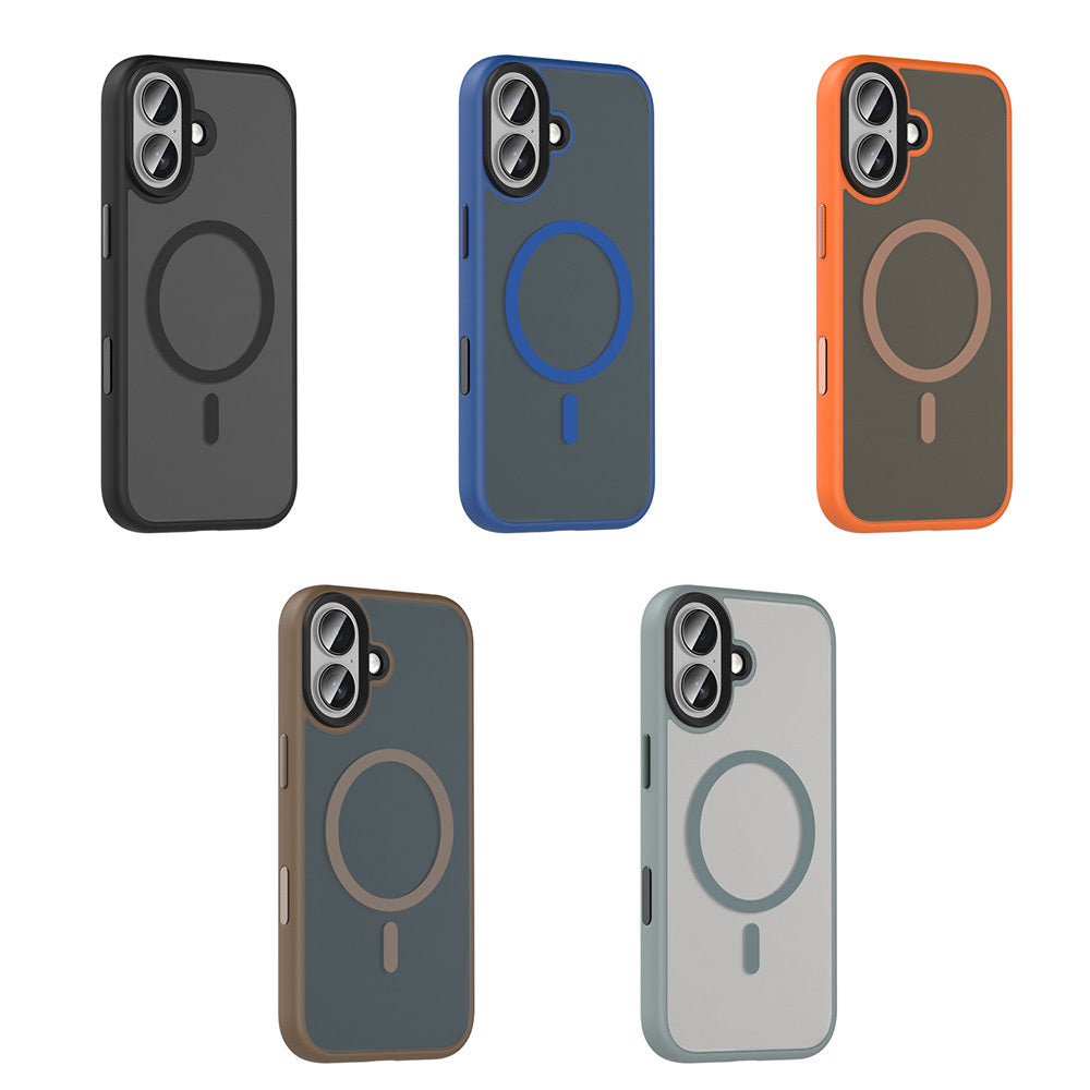 Apple iPhone 17 Case Matte Back Surface Wireless Charging Feature Zore Flet M-safe Cover Gray