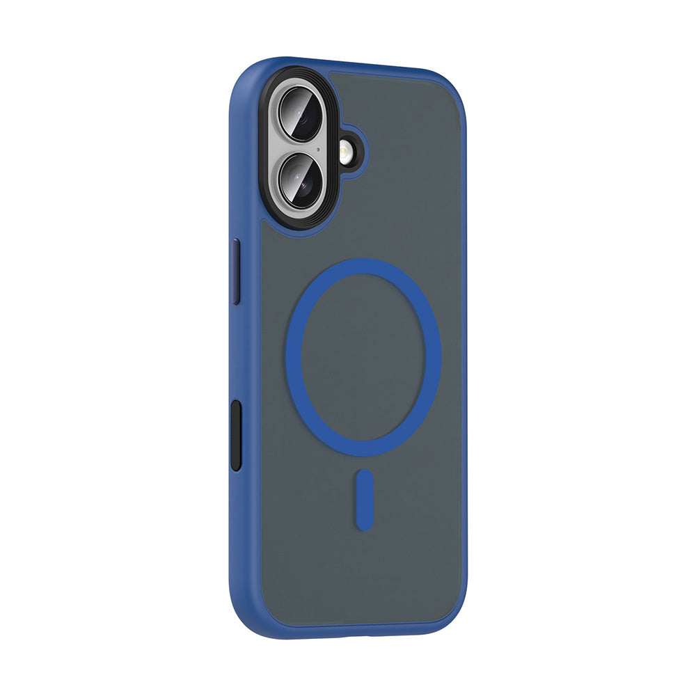 Apple iPhone 17 Case Matte Back Surface Wireless Charging Feature Zore Flet M-safe Cover Navy Blue